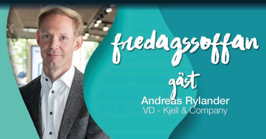 Bilden visar Andreas Rylander, vd på Kjell & Company. Bildtext: Fredagssoffan