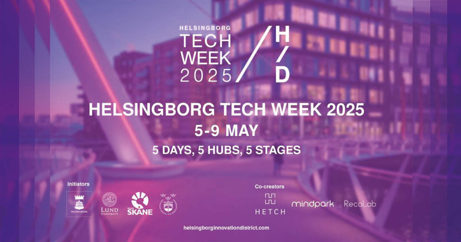 Bilden informerar om Helsingborg Tech Week den 5 till 9 maj