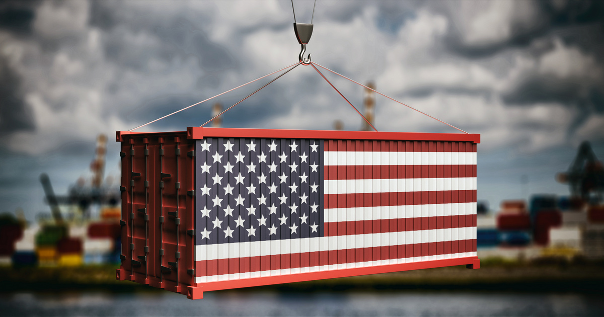 USAflaggad container