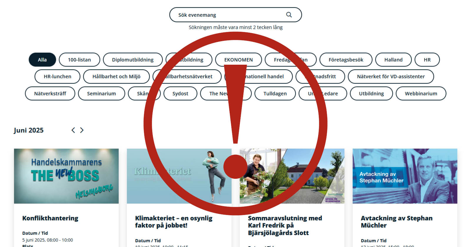 Bilden har ett stort utropstecken