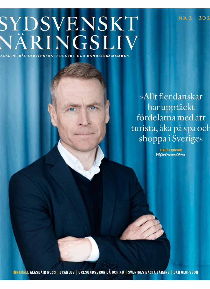 Framsidan av Sydsvenskt Näringsliv #2 2025 med Linus Eriksson