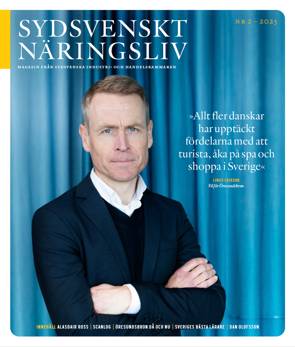 Framsidan av Sydsvenskt Näringsliv #2 2025 med Linus Eriksson