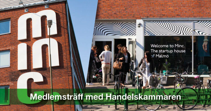 Bilden föreställer MINC-huset. En röd fasda med vita fönster. FRamför entren till huset står det cyklar.