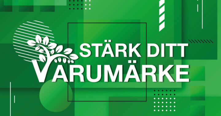 En grön bild med texten stärk ditt varumärke.