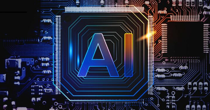 Bilden är AI inspirerad - mitt i bilden står ordet AI.