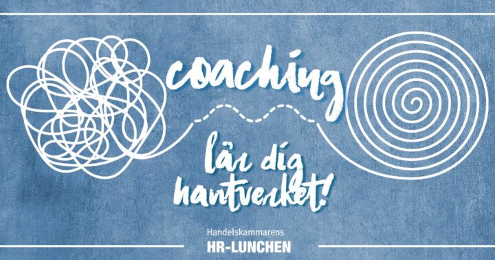 Bilden är till vårt event för nätverket HR-lunchen. Detta står även i bilden. Temat är Coaching - lär dig hantverket.I bilden finns även en tråd som först är trasslig och som sedan slätas ut.