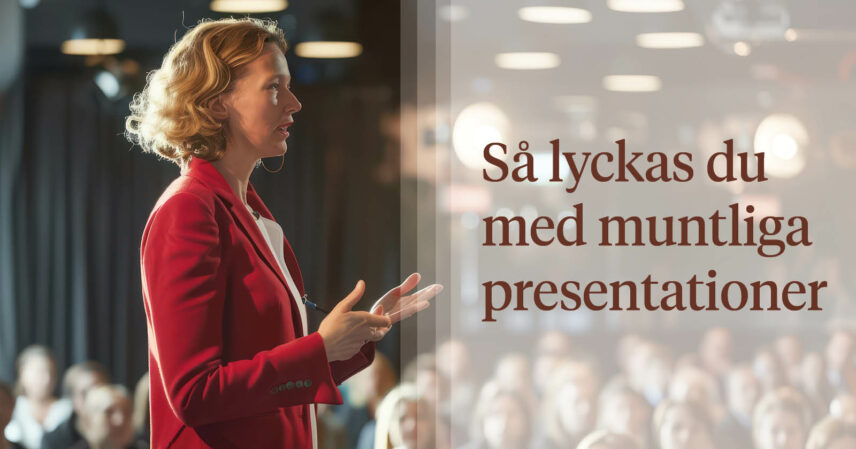 Kvinna som talar inför publik